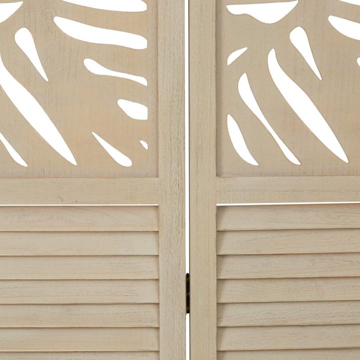 Produktbild Greendeco Room Divider Privacy Screen Paravent 3 Panel Foldable Wooden Screen Sand Beige