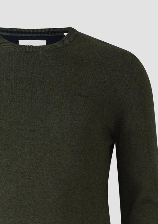 Produktbild s.Oliver Strickpullover Baumwollpullover mit Logo-Stickerei (XXL)
