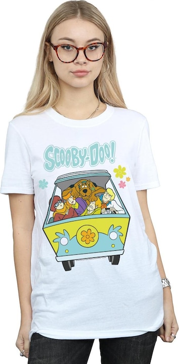 Actual product image Scooby Doo Womens/Ladies Mystery Machine Group Cotton Boyfriend T-Shirt (5XL)