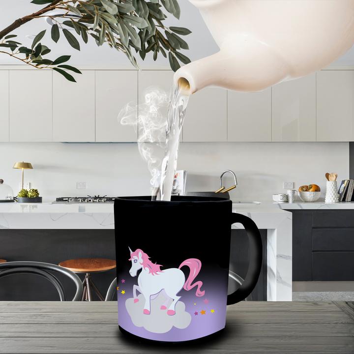 Actual product image Thumbs Up Mad Monkey mug "Unicorn" colour change 300ml black (300 ml)