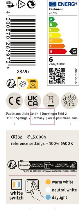 Energie-Label Paulmann Reflektor (GU10, 5.90 W, 470 lm, 1 x, G)