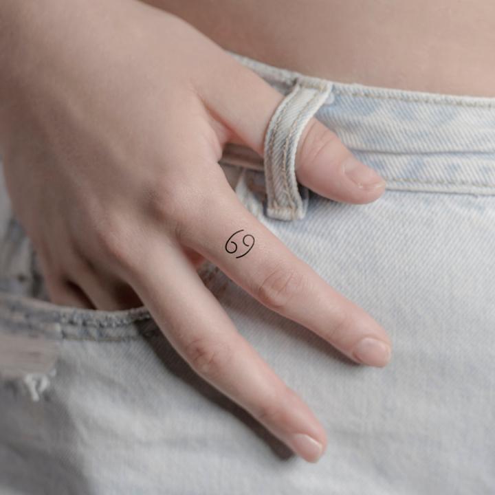 Actual product image minink Temporary tattoo - zodiac sign Cancer