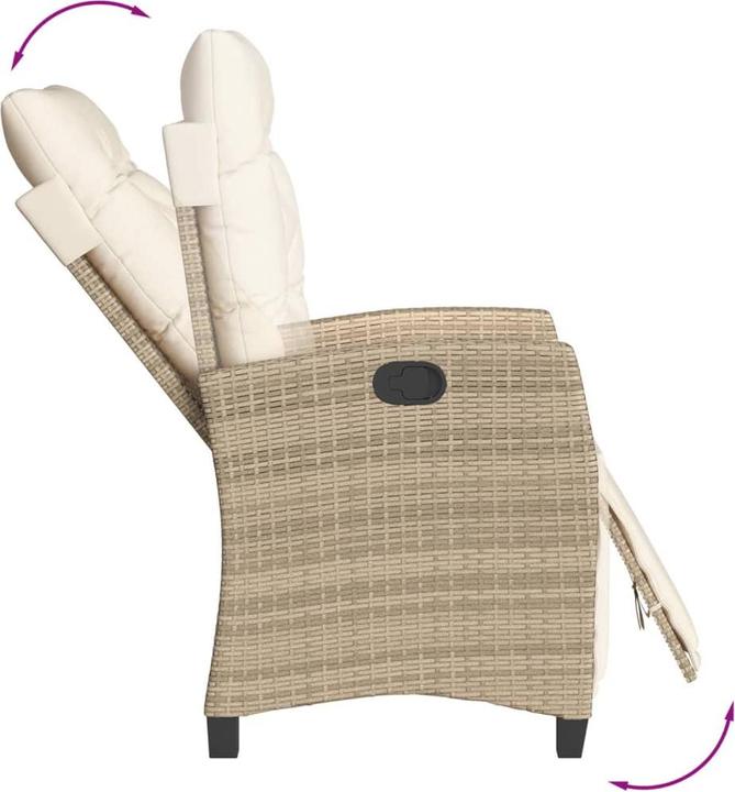 Produktbild VidaXL Gartenmöbel Essgruppe Gartengarnitur Sitzgruppe 7tlg. Beige Poly Rattan (200 cm)