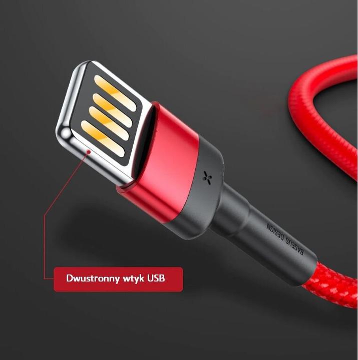 Actual product image Baseus Cafule Cablespecial editionUSB For iP 2.4A 1M Red+Black (1 m, USB 2.0, 18 W)