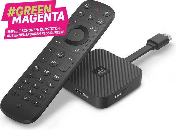 Actual product image Telekom MagentaTV Stick (2nd generation) - Black (16 GB, Android 12)