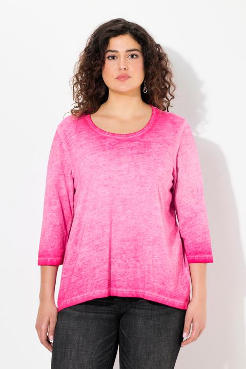 Produktbild Ulla Popken Shirt, Zierfalten, A-Linie, Rundhals, 3/4-Arm (56)