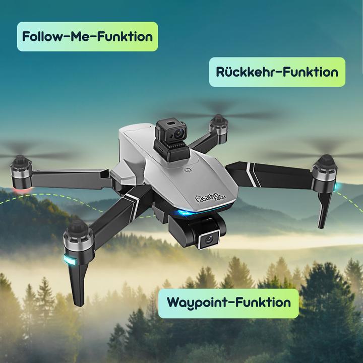 Immagine prodotto Casativo Drone GPS con videocamera full HD, pieghevole, gimbal a 3 assi, auto-follow, app (25 min, 450 g)