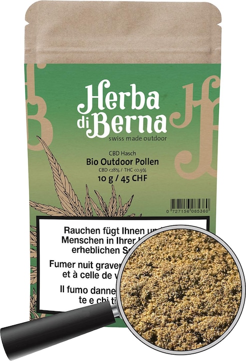 Image du produit Herba di Berna Hasch CBD BIO Pollen d'extérieur (10 g, Extérieur)