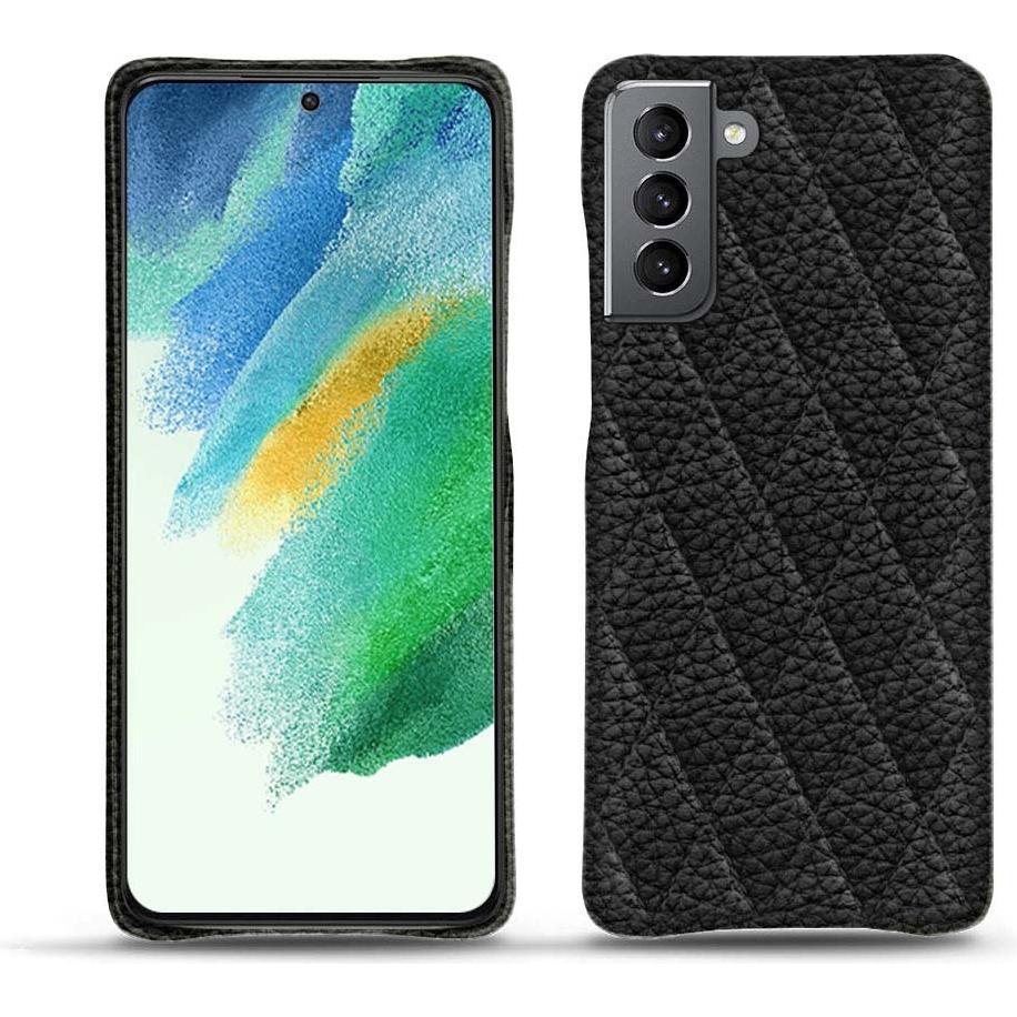 Noreve Lederschutzhülle Samsung Galaxy S21 FE (Samsung Galaxy S21 FE), Smartphone Hülle, Schwarz