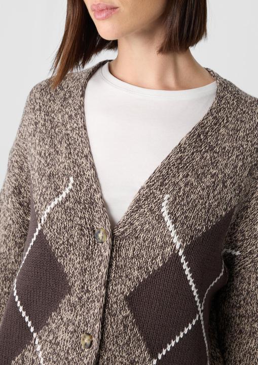 Produktbild Comma Strickjacke Strickjacke mit Rautenmuster (48)