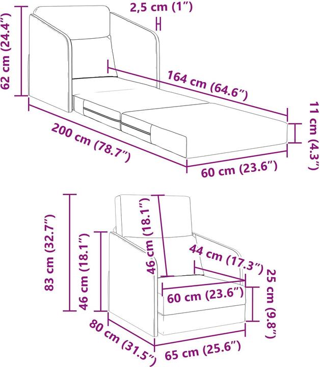 Actual product image vidaXL Schlafsofa