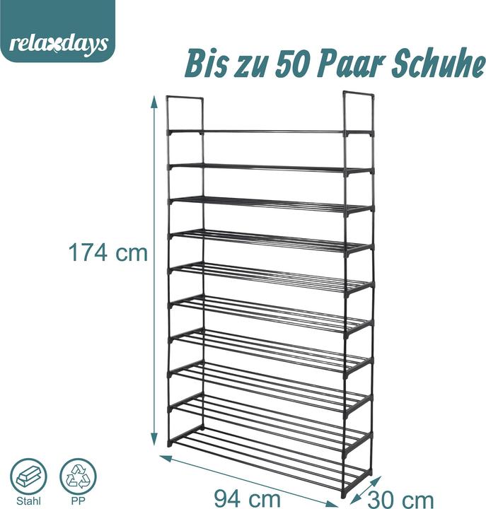 Productafbeelding Relaxdays Schuhregal (94 x 30 x 174 cm)