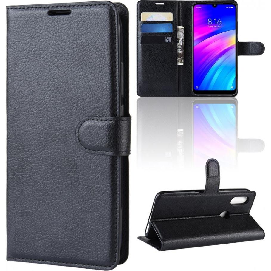 Screenguard Xiaomi Redmi 7 Leather Guard Lederhülle (Xiaomi Redmi 7), Smartphone Hülle, Schwarz