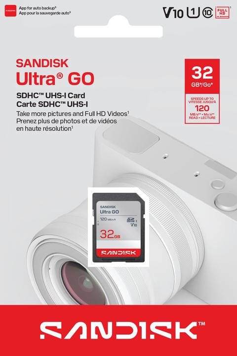 Produktbild SANDISK Ultra SD UHS-I 32GB SD 120MB/s (32 GB, SDHC, U3, UHS-I)
