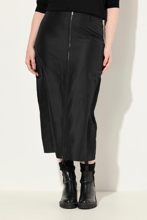 Image du produit Ulla Popken Jupe maxi, poche cargo, fermeture à glissière à double sens (50)