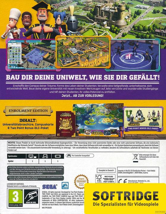 Image du produit Sega Two Point Campus Enrolment Edition (Switch, DE)