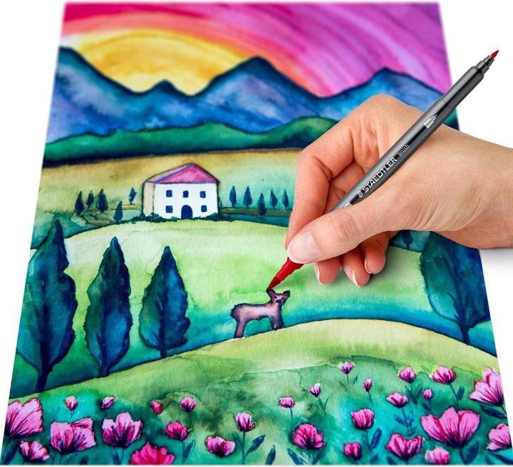 Image du produit Staedtler Feutre de coloriage double fibre Europa, étui carton de 6, 2 pointes, trait : 1,0 (6 x)