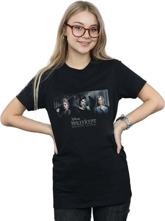 Actual product image Disney Womens/Ladies Maleficent Mistress Of Evil Character Poster Cotton Boyfriend T-Shirt (4XL)