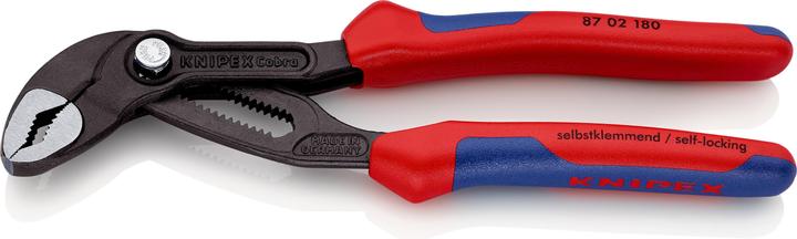 Produktbild Knipex Wasserpumpenzange Cobra® L.180mm Spann-W.36mm grau atram. Kopf pol. 2Komp.-Hüllen Cobra® (260 mm)