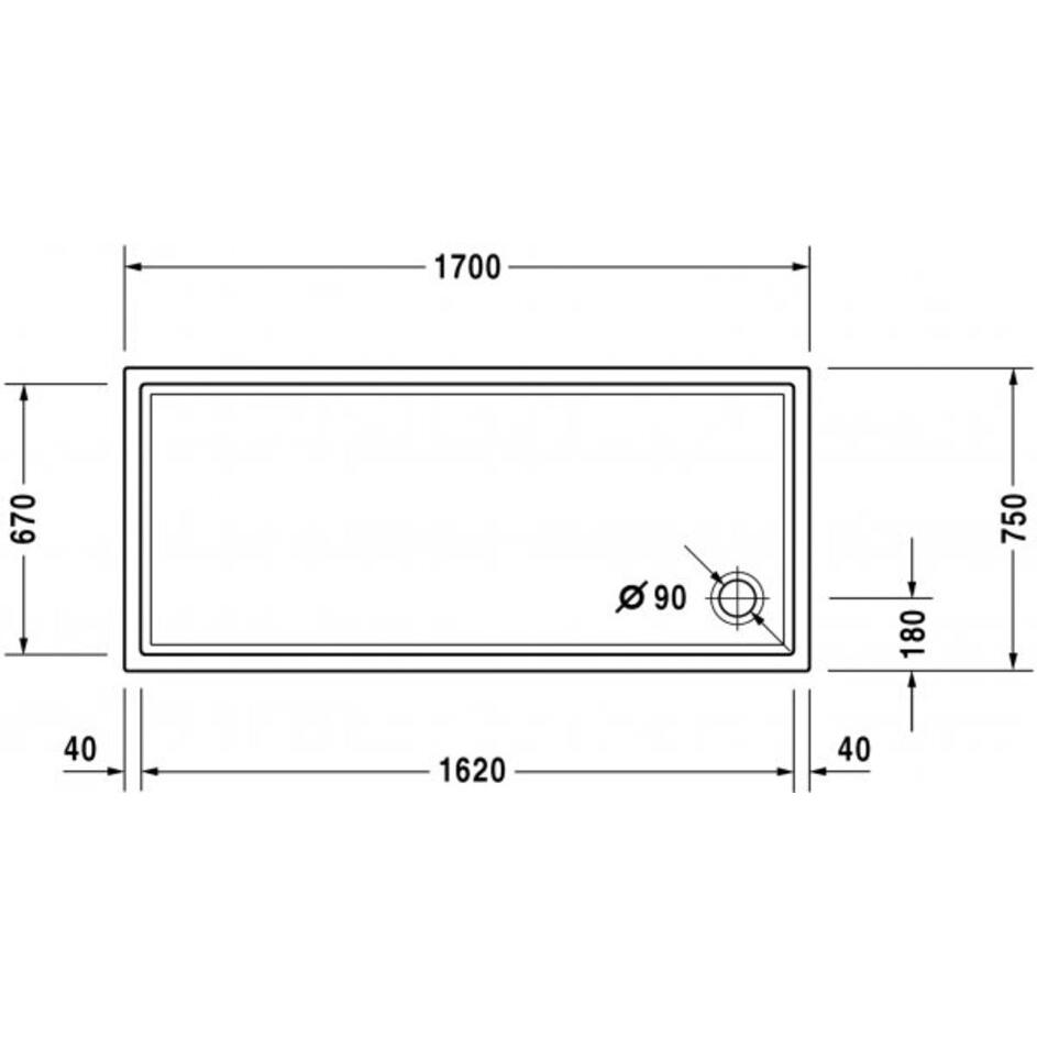 Thumbnail - Duravit, Duschwanne, Rechteck-Duschwanne STARCK SLIML 1700x750x60mm weiss