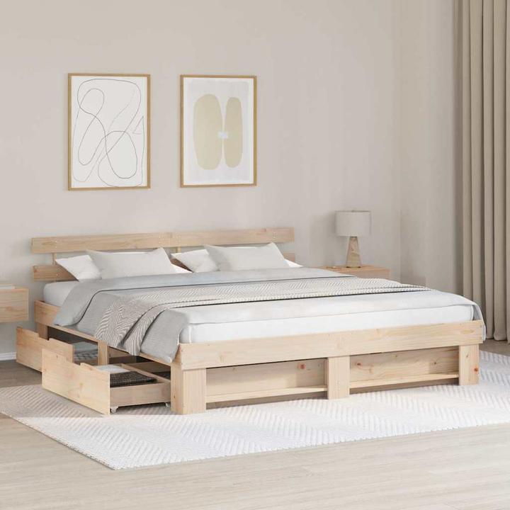 Actual product image vidaXL Holzbett (200 x 200 cm)