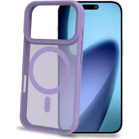 Celly Viola/Trasparente Cover Magmatt, Transparent Violett, Kompatibel Mit (Apple Iphone 17 Pro), Cover Smartphone,