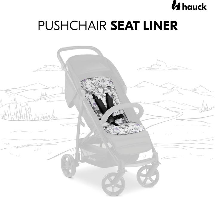Actual product image Hauck Pushchair Seat liner Floral Grey