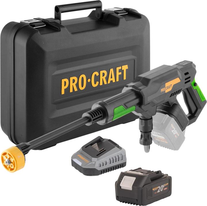 Actual product image Procraft CW20bb cordless high-pressure cleaner 20 V 30 bar 180 l/h brushless + 1x rechargeable (Rechargeable battery operated)