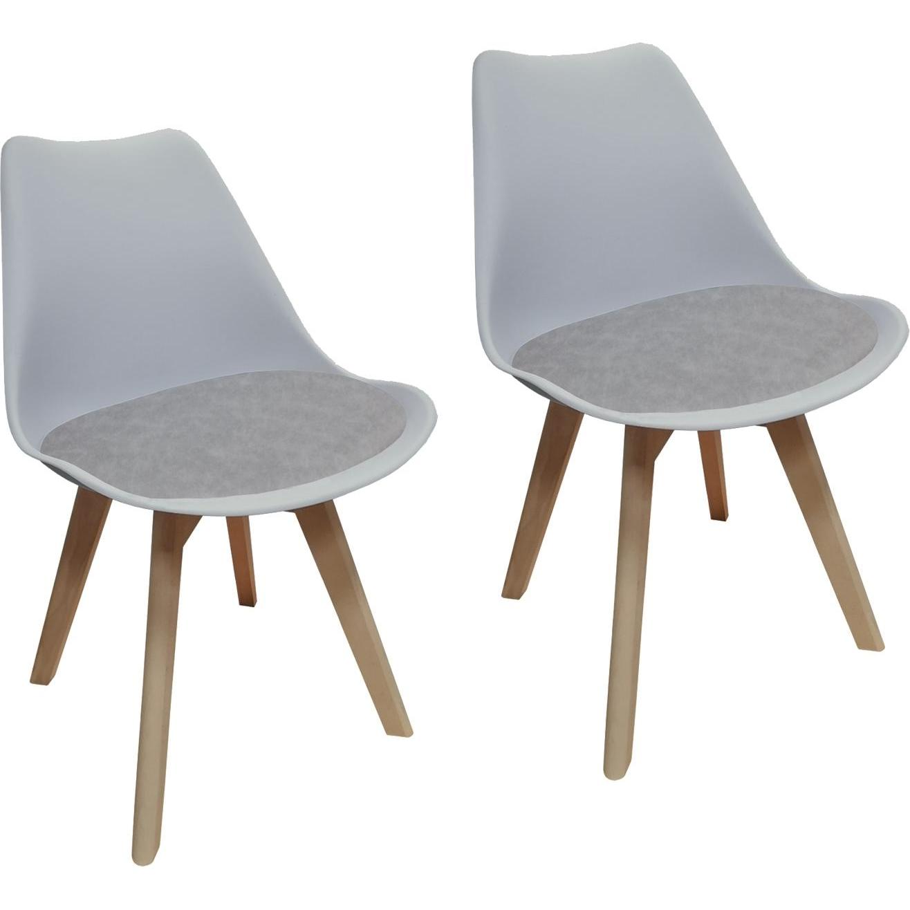 HTI-Living, Stühle, Esszimmerstuhl 2er Set PU Antikgrau Atlanta