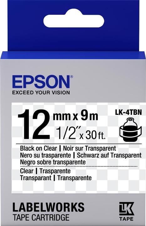 Epson Cassette D'étiquettes Lk-4tbn (1.20 cm, Noir)