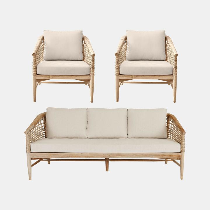 Produktbild Loberon Sitzgruppe Roselva braun/creme