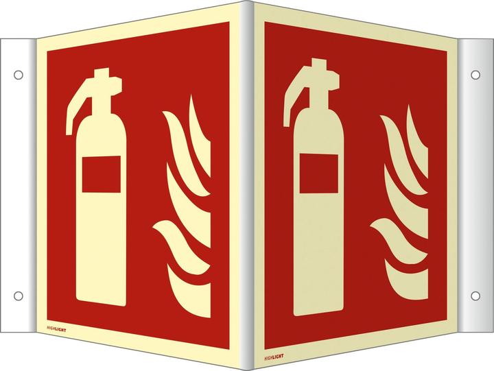 Actual product image Moravia Fire protection sign Fire extinguisher angle sign plastic, 200x200 mm