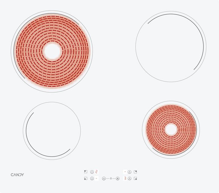 Image du produit Candy CH64CCW Céramique intégrée 4 zone(s) (59 cm, Table de cuisson en vitrocéramique)