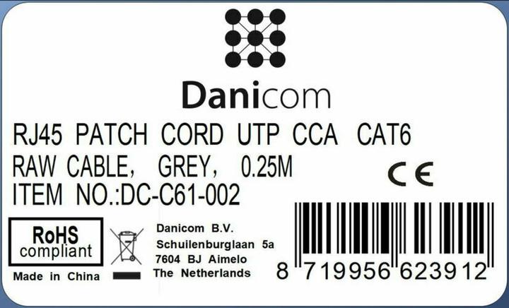 Produktbild Dsit CAT 6 Netzwerkkabel U/UTP (CAT6, 0.25 m)