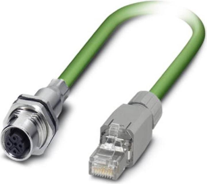 Produktbild Phoenix Contact M12 / RJ45 Netzwerk Anschlusskabel CAT 5, CAT 5e SF/UTP 1.00 m Grün (SF/UTP, CAT5e, 1 m)
