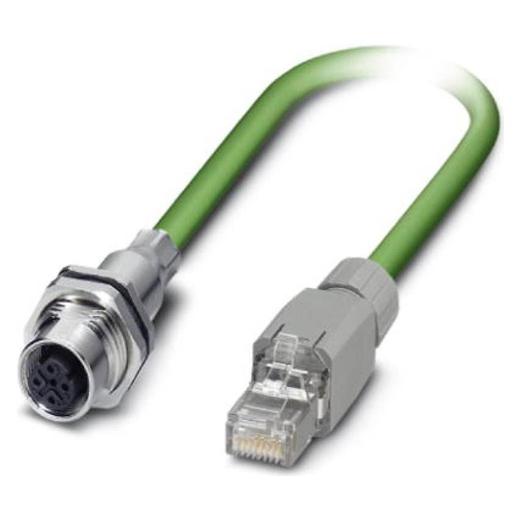 Phoenix Contact Verde Cavo Di Connessione Di Rete M12 / Rj45 Cat 5, Cat 5E Sf/Utp 1.00 M (Sf/Utp, Cat5e, 1 M), Cavo Di Rete