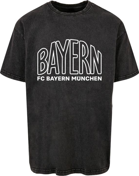 Produktbild FC Bayern München Logo Outlines Acid Washed Heavy Oversize Tee - 115237 (XL)