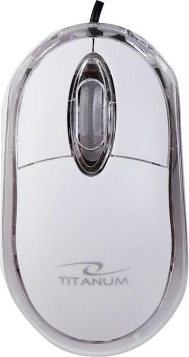 Actual product image Titanum TM102W, Ambidextrous, Optical, USB Type-A, 1000 DPI, White (Cable)