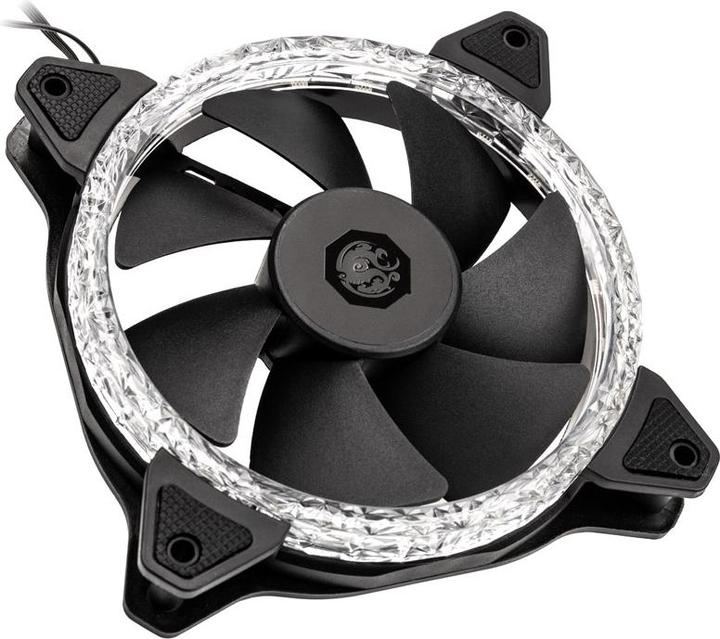 Actual product image Bitspower Notos RGB PWM fan, 120mm - black, 3-pack (120 mm, 3 x)