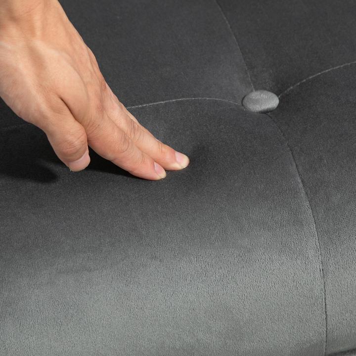 Produktbild Homcom Schaukelsessel mit Hocker Samt Dunkelgrau