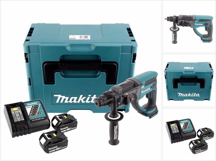Produktbild Makita DHR 202 RTJ Akku Kombihammer 18V 2,0J SDS Plus im Makpac mit 2x 5,0 Ah Akku und Ladegerät