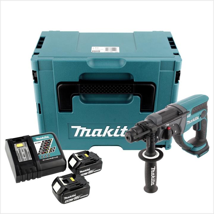 Produktbild Makita DHR 202 RTJ Akku Kombihammer 18V 2,0J SDS Plus im Makpac mit 2x 5,0 Ah Akku und Ladegerät