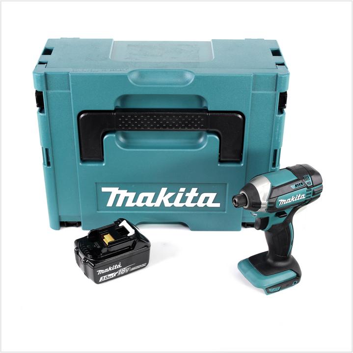 Actual product image Makita DTD 152 F1J 18V Li-ion Cordless Impact Driver + Makpac Case + 1 x Battery BL 1830 3,0 Ah - wi (Rechargeable battery operated)