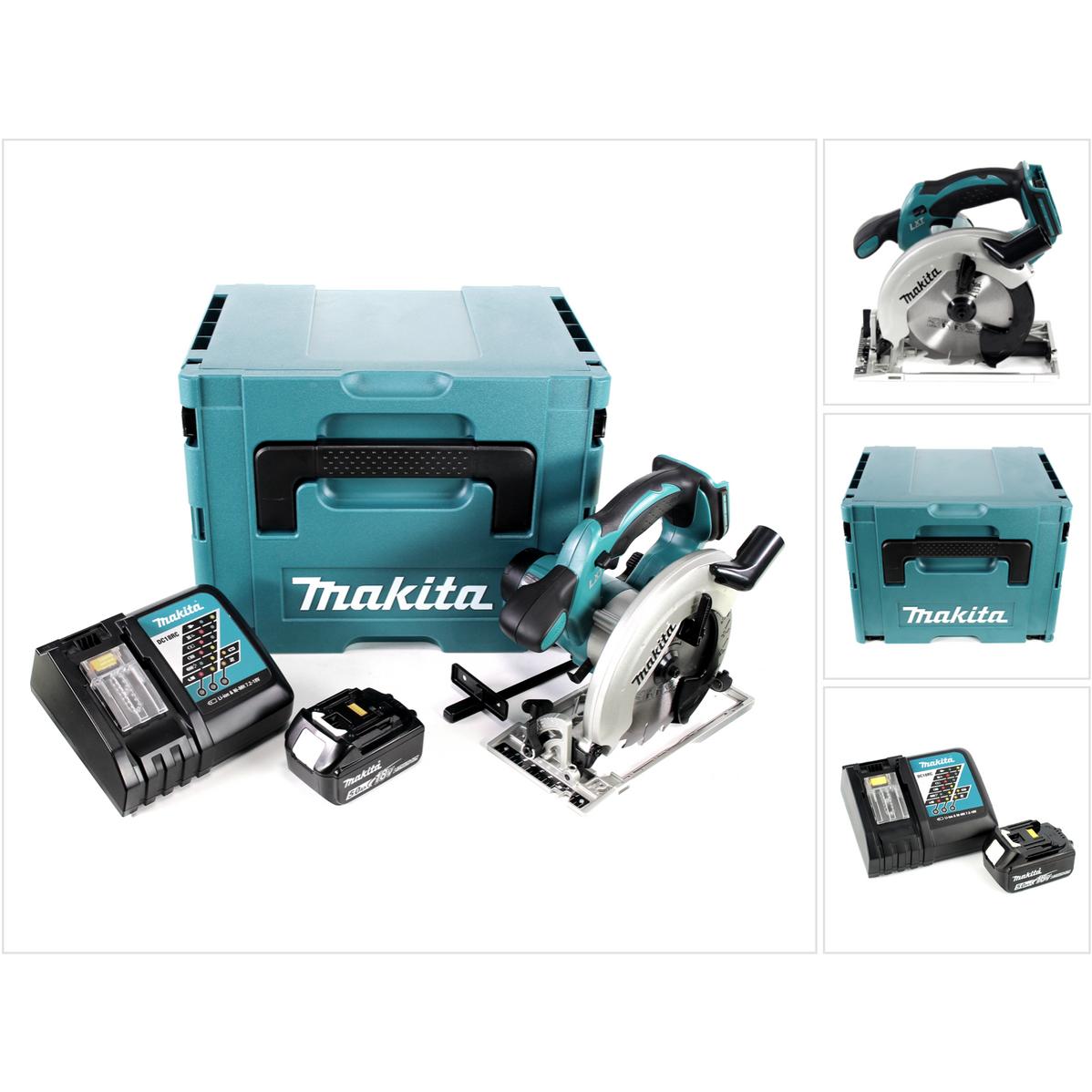 Makita, Sega circolare, DSS 611 RT1J 18V Sega circolare a batteria 165mm in valigetta Makpac + 1x Batteria BL1850 5,0