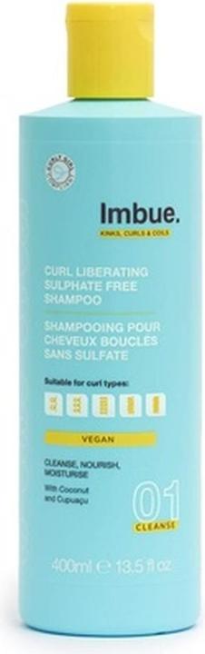 Imbue Curl Liberating Sulphate Free Shampoo Vegan and Curly Girl Friendly 400ml (400 ml, Liquid shampoo)