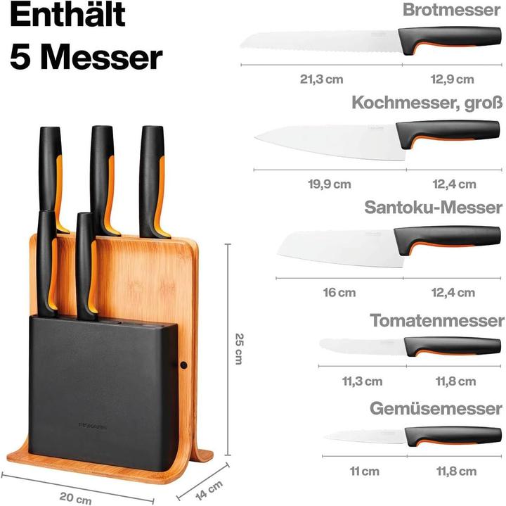 Produktbild Fiskars Functional Form 5 knife set with stand