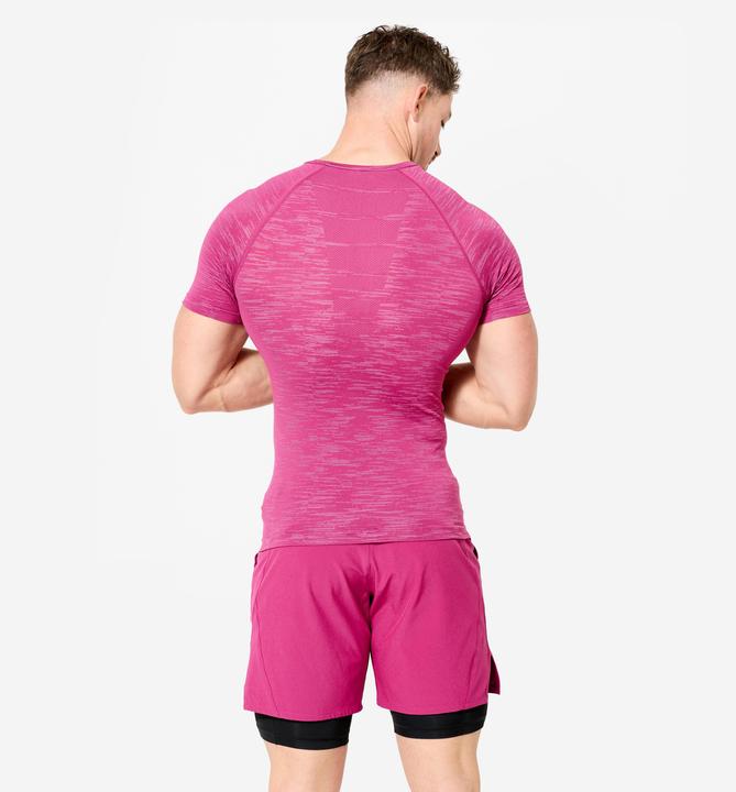 Produktbild Domyos Kompressionsshirt Herren atmungsaktiv Rundhals - lila (XL)