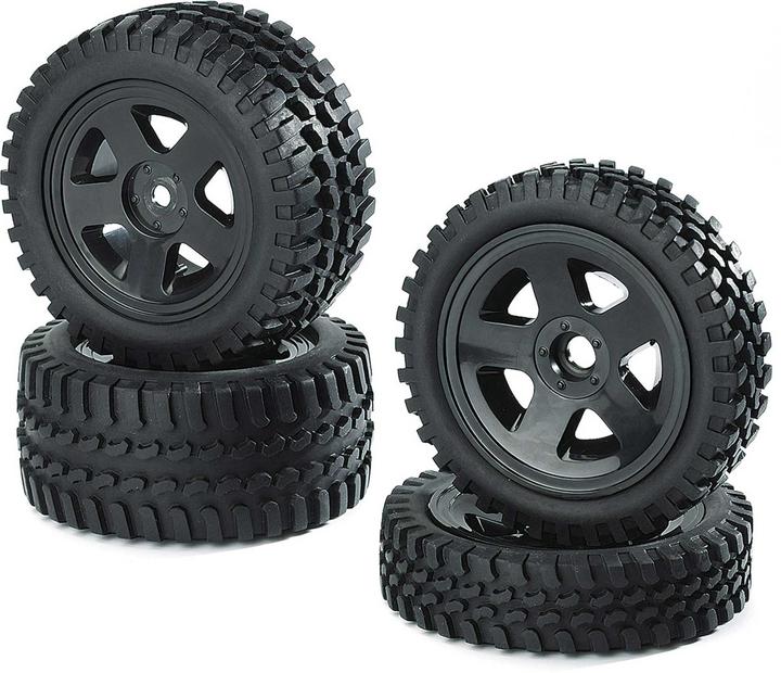 Tamiya 1:10 Reif.-/Felgen Set All Terrain Schw.
