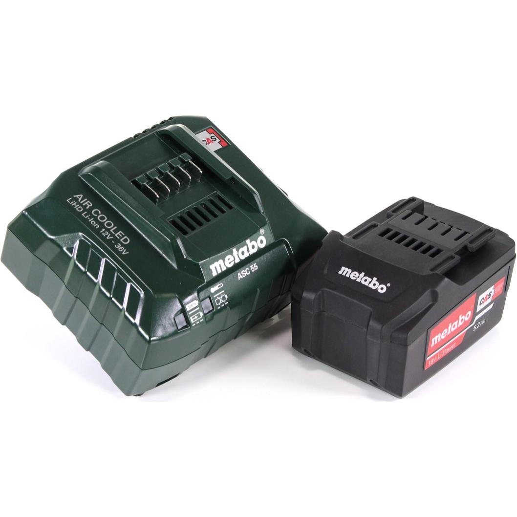 Thumbnail - Metabo, Werkzeugakku + Ladegerät, Akku Basis Set 18V mit 1x Akku 5,2Ah ( 625592000 ) + Ladegerät ASC 55 ( 627044000 ) (1...