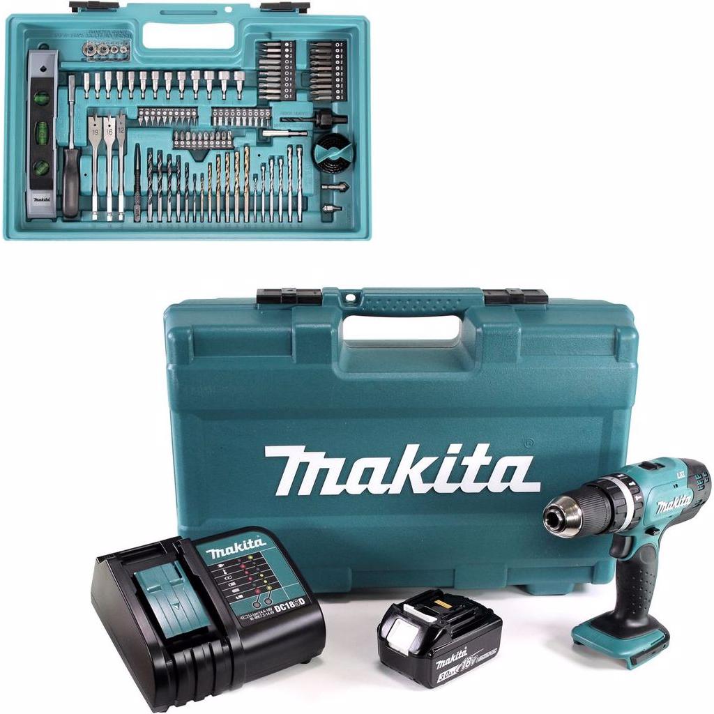 Thumbnail - Makita, Bohrmaschine + Akkuschrauber, DHP 453 FX12 (Akkubetrieb)
